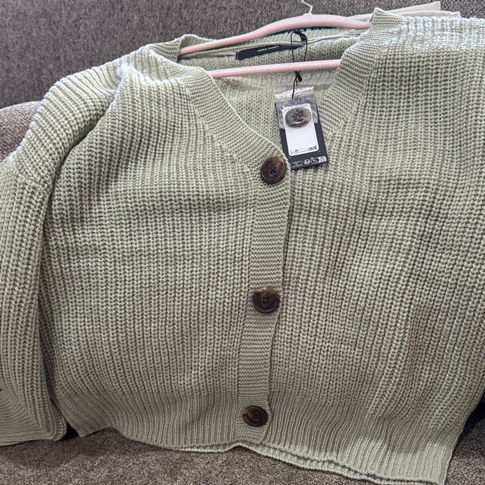 Vero Moda Light Green Knit Cardigan